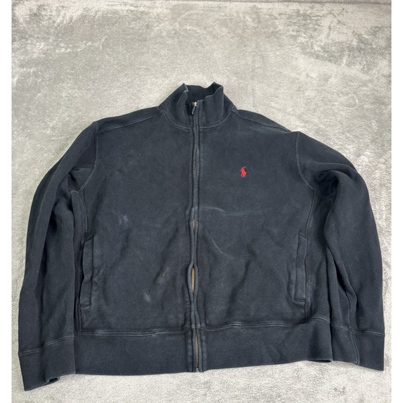 Polo Ralph Lauren Full Zip Sweater Men's Size Medium Black - Picture 1 of 8